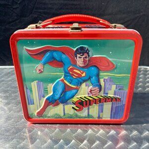 Vintage 1978 Superman The Movie Metal Lunch Box UNUSED Aladdin DC Comics